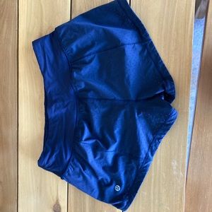 Blue Lululemon running shorts size 4